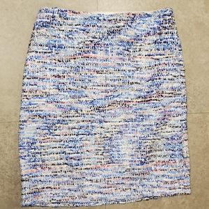 J.McLaughlin Striped Straight Pencil Skirt size 6 Blue Red White Black